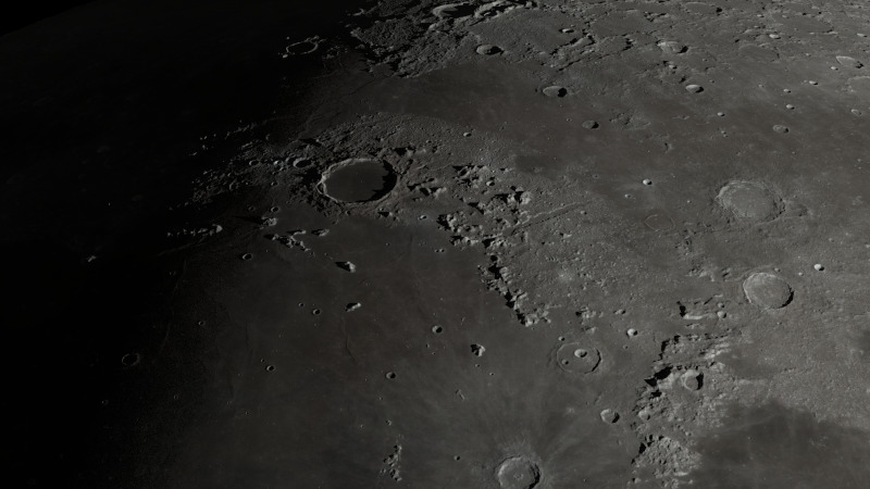 Crater Plato 3D-Rendering